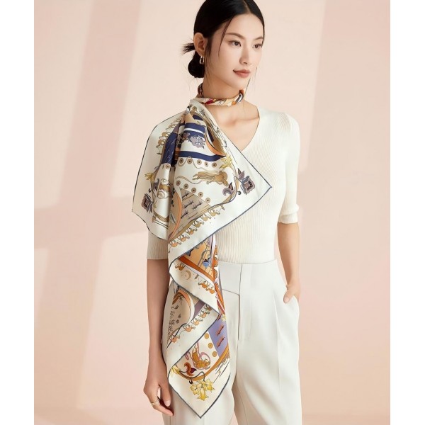Foulard en soie pour femme ★ La Danse des Fleurs de la Route de la Soie