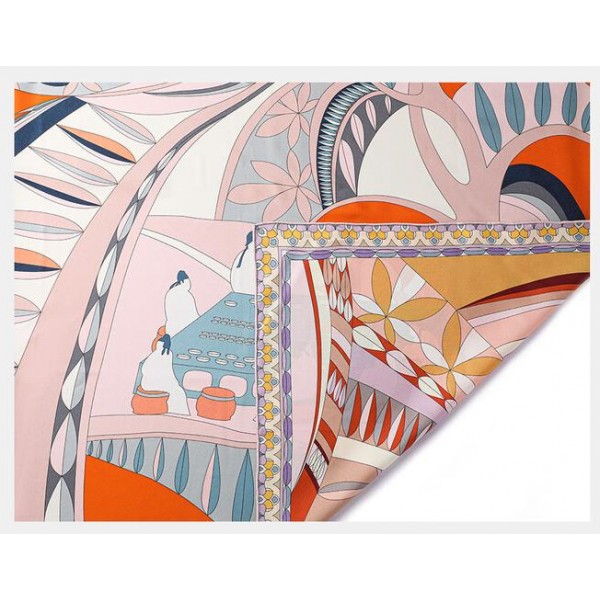 Foulard en soie pour femme ★ Réunion du Thé à Sept Feuilles
