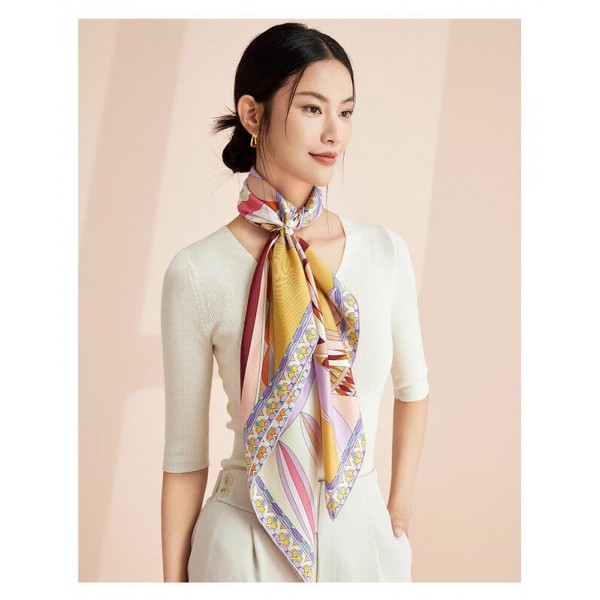 Foulard en soie pour femme ★ Réunion du Thé à Sept Feuilles