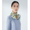 Foulard en soie pour femme ★ Rythme poétique des couleurs pastels aux tons bleu et rose