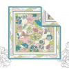 Foulard en soie pour femme ★ Rythme poétique des couleurs pastels aux tons bleu et rose