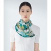 Foulard en soie pour femme ★ Rythme poétique des couleurs pastels aux tons bleu et violet