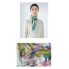 Foulard en soie pour femme ★ Rythme poétique des couleurs pastels aux tons bleu et violet