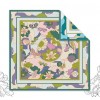 Foulard en soie pour femme ★ Rythme poétique des couleurs pastels aux tons bleu et violet
