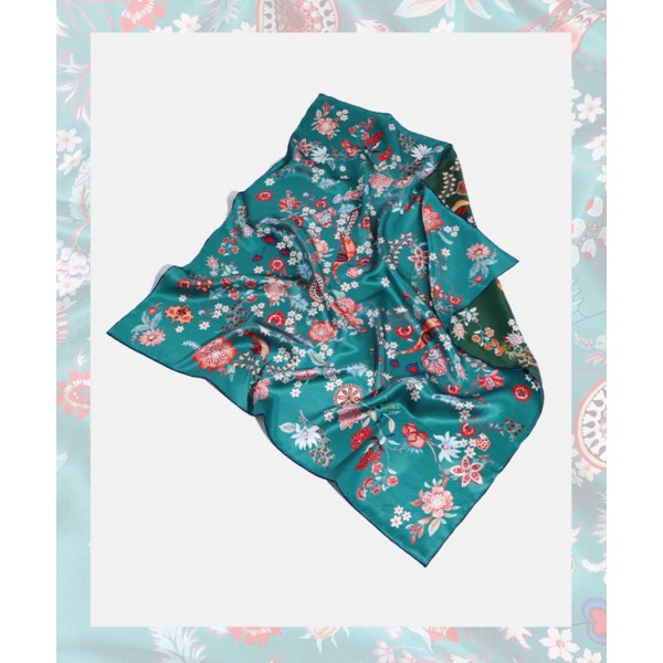 Foulard en soie pour femme ★ Rêve Flottant et Fleurs Naissantes
