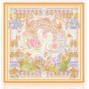 Foulard en soie pour femme ★ Le Lac des Cygnes en rose et vert