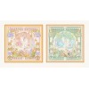Foulard en soie pour femme ★ Le Lac des Cygnes en rose et vert