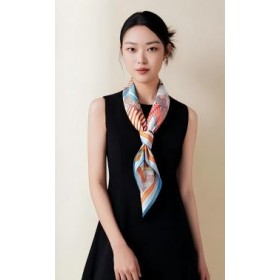 Foulard en soie pour femme ★ L'Esthétique de la vie en orange et rose