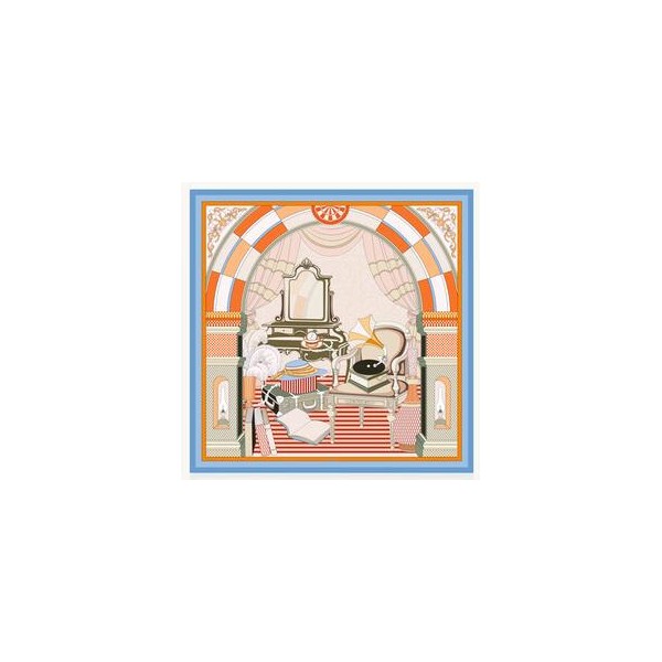 Foulard en soie pour femme ★ L'Esthétique de la vie en orange et rose