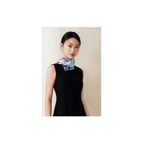 Foulard en soie pour femme ★ L'Esthétique de la vie en bleu et vert