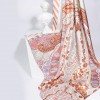 Foulard en soie pour femme ★ Le Jardin de Léa en rose-violet