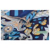 Foulard en soie pour femme ★ Le Jardin de Léa en bleu