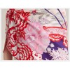 Grand Foulard en Soie Femme ★ Voyages de fleurs en rouge cerise