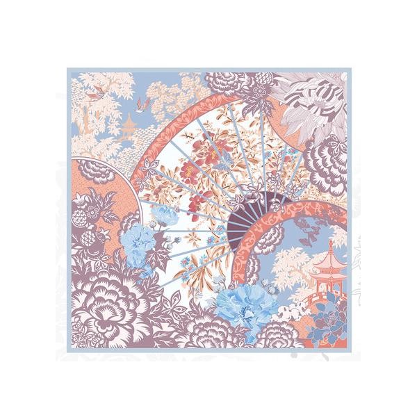 Grand Foulard en Soie Femme ★ Voyages de fleurs en violet