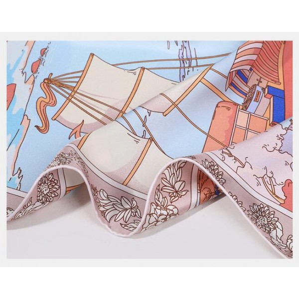 Grand Foulard en Soie Femme ★ Voile sur l’océan