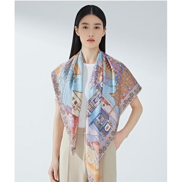 Grand Foulard en Soie Femme ★ Voile sur l’océan