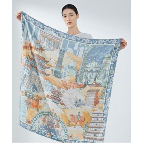Grand Foulard en Soie Femme ★ Promenade sur la Route de la Soie
