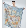 Grand Foulard en Soie Femme ★ Promenade sur la Route de la Soie