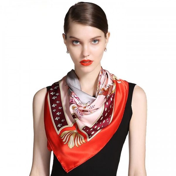 Grand Foulard en Soie Femme ★ Le Rossignol et la Rose