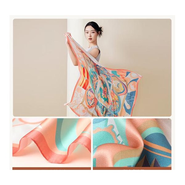 Grand Foulard en Soie Femme ★ Les couleurs du Liyuan en rose