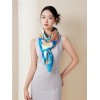 Grand Foulard en Soie Femme ★ Les couleurs du Liyuan en arc-en-ciel bleu