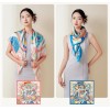 Grand Foulard en Soie Femme ★ Les couleurs du Liyuan en arc-en-ciel bleu