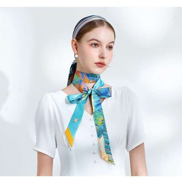 Foulard bandeau en soie ★ Petits Paysages de Montagnes et Rivières