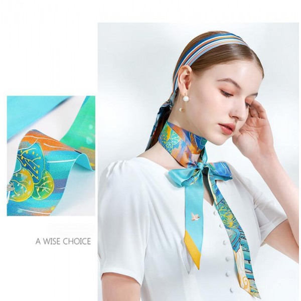 Foulard bandeau en soie ★ Petits Paysages de Montagnes et Rivières
