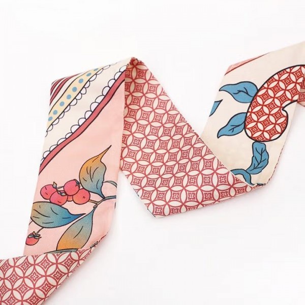 Foulard bandeau en soie ★ Kaki & Série Bonheur