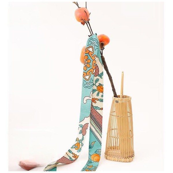 Foulard bandeau en soie ★ Kaki & Série Bonheur