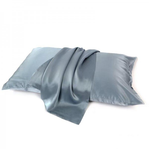 Taie d'oreiller en soie ★ Bleu - gris