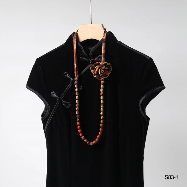 Collier de perles de bodhi en soie raffinée et élégante