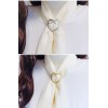 Boucle de foulard en forme de cœur haut de gamme en or champagne à double usage