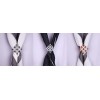 Boucle de foulard à trois anneaux en forme de carré personnalisé en or blanc avec zircons blancs
