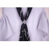 Boucle de foulard à trois anneaux en forme de carré personnalisé en or champagne avec zircons bleus