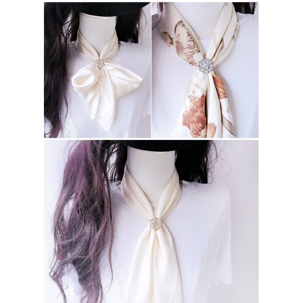 Boucle de foulard hexagonale personnalisée en or champagne