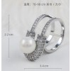 Attache-écharpe en perles à la mode en or blanc