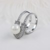 Attache-écharpe en perles à la mode en or blanc