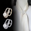 Attache-écharpe en perles à la mode en or blanc