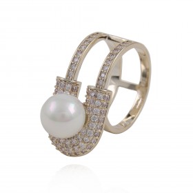 Attache-écharpe en perles à la mode en or champagne