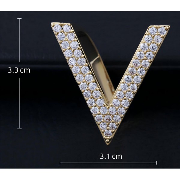 Attache-écharpe en forme de V minimaliste en or champagne