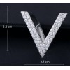 Attache-écharpe en forme de V minimaliste en or blanc