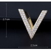 Attache-écharpe petit modèle en forme de V minimaliste en or champagne