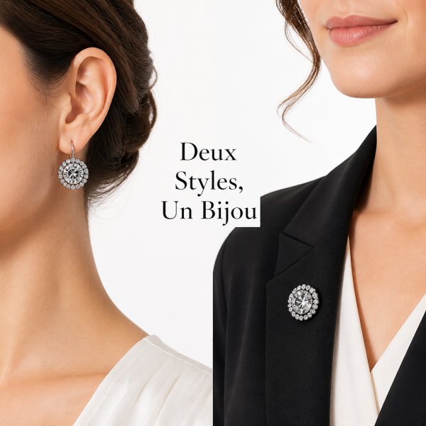 Bijoux Exquis Round Halo Cubic Zirconia Drop Hook Earrings Elegant Bridal Luxury Fine Jewelry For Women Daily Wedding Wear