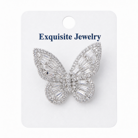 Broche Papillon en strass finition Or Gertis, fermoir magnétique polyvalent