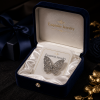 Broche Papillon en strass finition Or Gertis, fermoir magnétique polyvalent