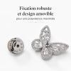 Broche Papillon en strass finition Or Gertis, fermoir magnétique polyvalent