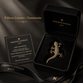 Broche lézard strassée métal argenté | Bijoux Exquis design sauvage, idée cadeau chic femme