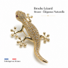Broche lézard strassée métal argenté | Bijoux Exquis design sauvage, idée cadeau chic femme
