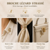 Broche lézard strassée métal argenté | Bijoux Exquis design sauvage, idée cadeau chic femme